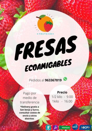 Fresas Eco amigables y Pulpas de Frutas Amazónicas